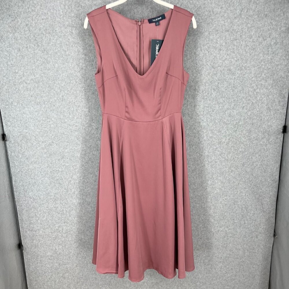 ModCloth Your Luxe-y Day Satin Midi Dress Size 2 Rose Pink Feminine Event NEW